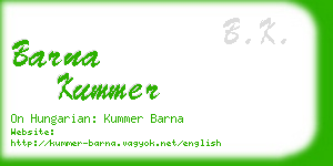 barna kummer business card